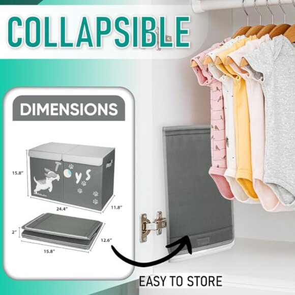 NWT Hula Home Large Lightweight (Linen/Poly) Collapsible Toy Box - Picture 3 of 8